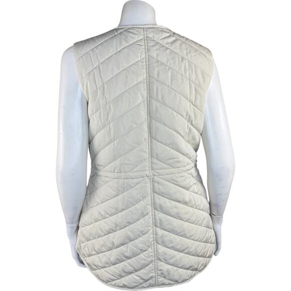 Isaac Mizrahi Live! Clubhouse Quilted Snap Front Vest Drawstring Light Sand XXS - Picture 8 of 14